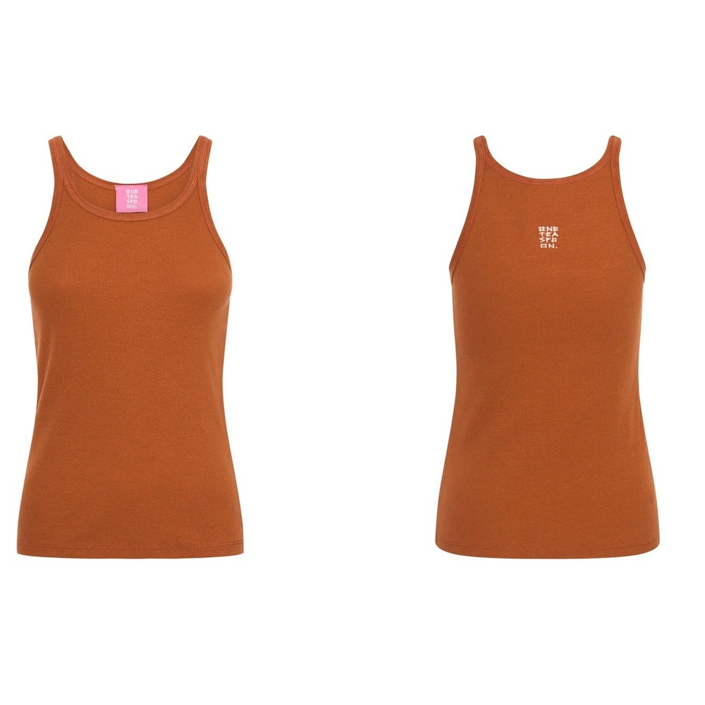 One Teaspoon NEW Rib Singlet Tank‎ Top in Orange Size Small